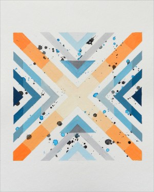 papier orange viereckig kontur