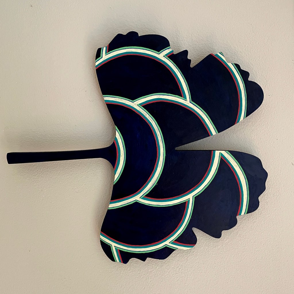 Ginko Blatt aus MDF, Mischtechnik, Caroline Rager