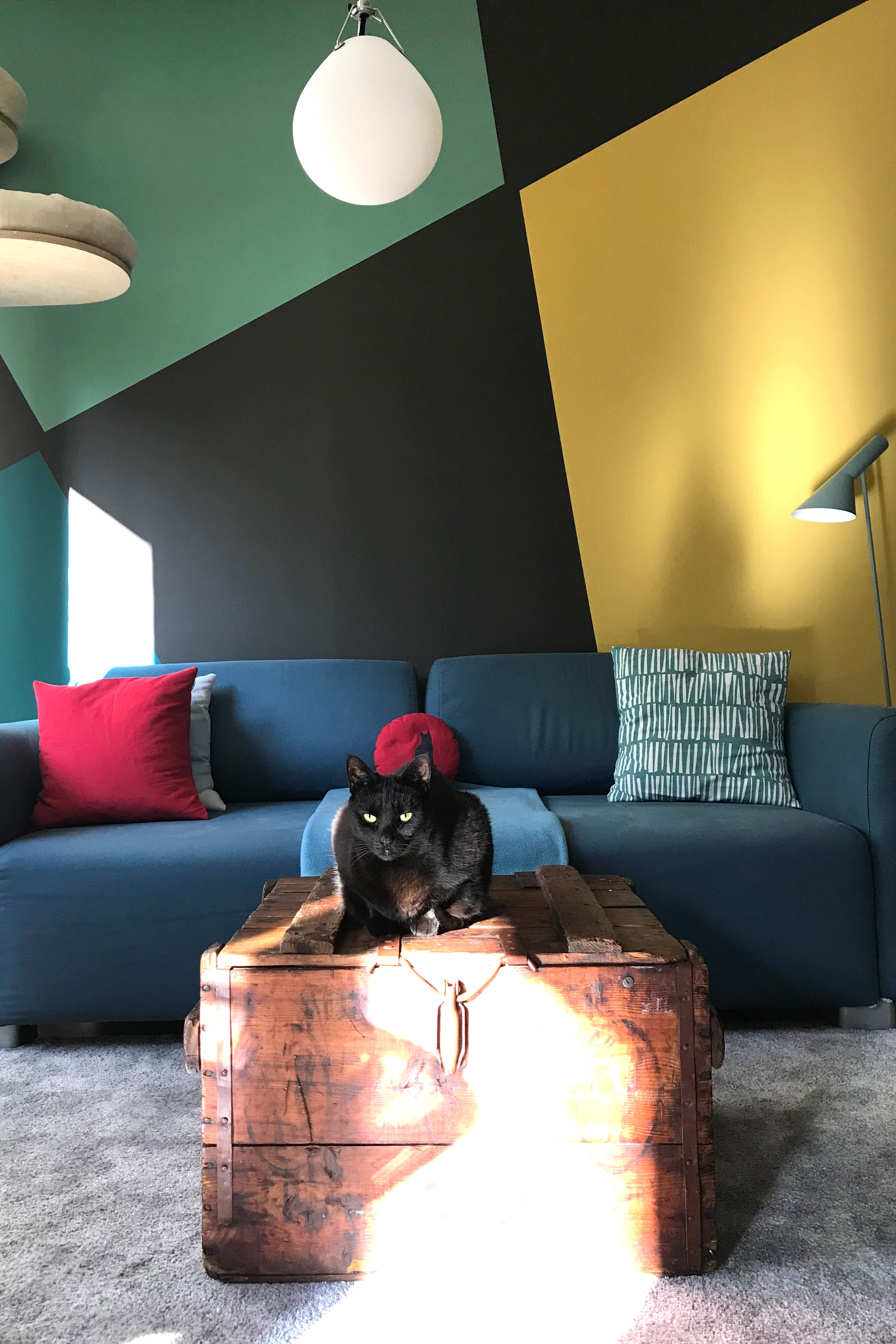 Wandgestaltung Wohnzimmer geometrische Formen