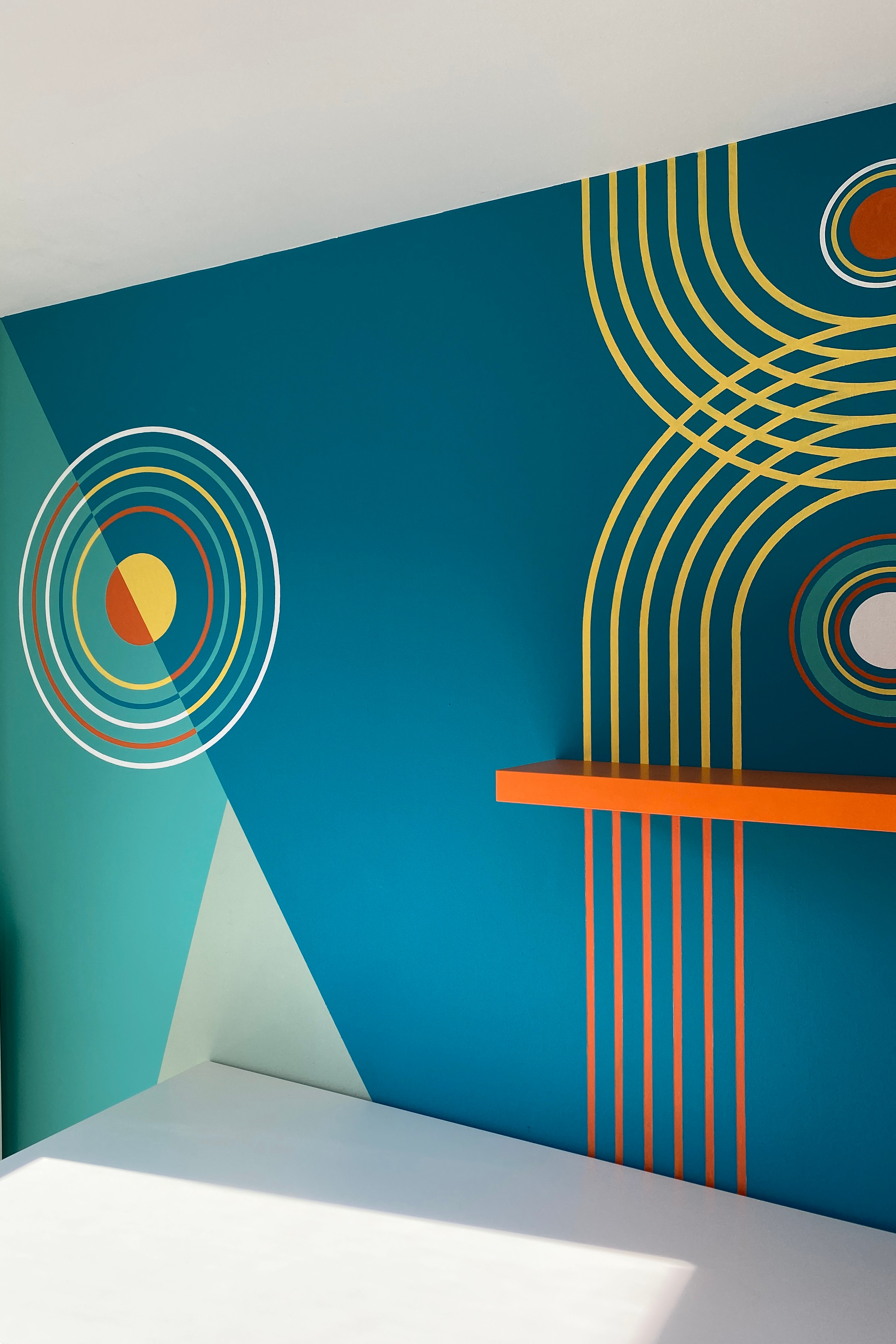 wandmalerei geometrisch detail