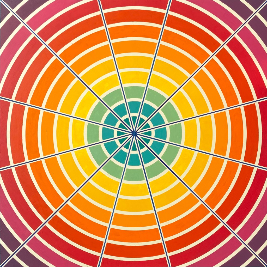 Acrylmalerei mit geometrischen formen